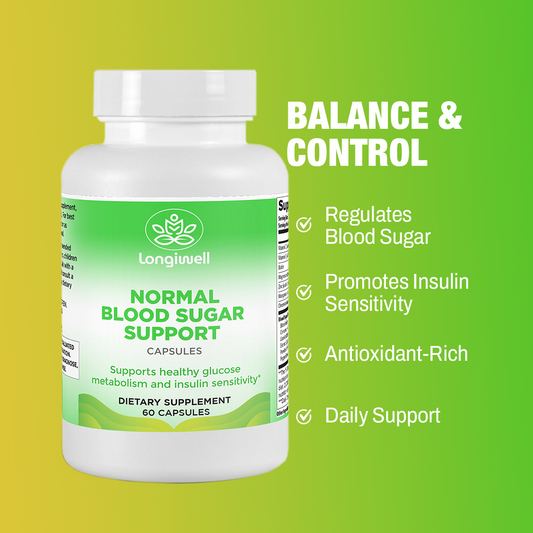 "Longiwell Blood Sugar Support supplement bottle"